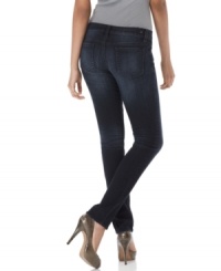 Create a long, lean silhouette with these black wash Jessica Simpson skinny jeans - perfect for pairing with girly A-line tops! Create a long, lean silhouette with these black wash Jessica Simpson skinny jeans - perfect for pairing with girly A-line tops!