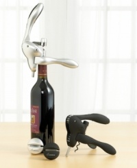 Bid crumbling corks adieu. Award-winning design meets everyday convenience with this fast-as-lightning yet incredibly smooth-pulling corkscrew. This Rabbit by Metrokane corkscrew opens any size wine bottle in just three seconds, and then automatically releases the cork. Features a user-friendly ergonomic design. Also includes a foil cutter. Handsomely packaged in a convenient storage case. Ten-year warranty. Bid crumbling corks adieu. Award-winning design meets everyday convenience with this fast-as-lightning yet incredibly smooth-pulling corkscrew. This Rabbit by Metrokane corkscrew opens any size wine bottle in just three seconds, and then automatically releases the cork. Features a user-friendly ergonomic design. Also includes a foil cutter. Handsomely packaged in a convenient storage case. Ten-year warranty.