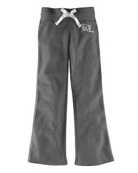 A flared fit and a printed monogram stylishly update the classic athletic sweat pant. A flared fit and a printed monogram stylishly update the classic athletic sweat pant.
