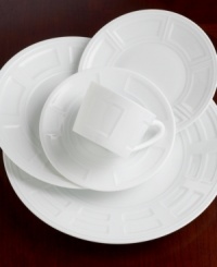The purity of white and the refinement of porcelain. The Naxos Collection, inspired by the decorative ceilings of the Renaissance, exemplifies a contemporary yet classic aesthetic. Simple, geometric shapes give depth and texture to this pattern while the white color serves a clean canvas for you to present your own culinary works of art. The purity of white and the refinement of porcelain. The Naxos Collection, inspired by the decorative ceilings of the Renaissance, exemplifies a contemporary yet classic aesthetic. Simple, geometric shapes give depth and texture to this pattern while the white color serves a clean canvas for you to present your own culinary works of art.