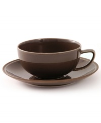 Rich chocolate hues and a dashing coupe shape give this collection from Calvin Klein undeniably chic style. The Tonal Edge dinnerware features lush brown glaze over fine porcelain with a matte bisque rim to create a duality of color. Rich chocolate hues and a dashing coupe shape give this collection from Calvin Klein undeniably chic style. The Tonal Edge dinnerware features lush brown glaze over fine porcelain with a matte bisque rim to create a duality of color.