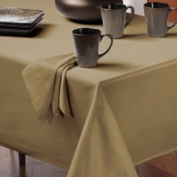 Benson Mills Romance Herringbone Fabric Tablecloth, Linen, 60-Inch-by-104-Inch Benson Mills Romance Herringbone Fabric Tablecloth, Linen, 60-Inch-by-104-Inch