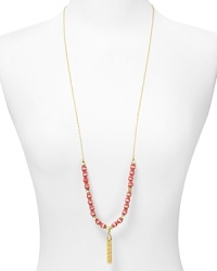 A perfect pop of color: delicate glass beads and gold plate add energy to this tassel necklace from Vanessa Mooney. It's the accessory we want bright now. A perfect pop of color: delicate glass beads and gold plate add energy to this tassel necklace from Vanessa Mooney. It's the accessory we want bright now.