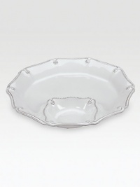 A beautiful stoneware server is crafted with elegant curves to bring rustic detail and irresistibly romantic European charm to a dinner or party. From the Berry & Thread CollectionCeramic stoneware12½ diam.Dishwasher- & microwave-safeImported A beautiful stoneware server is crafted with elegant curves to bring rustic detail and irresistibly romantic European charm to a dinner or party. From the Berry & Thread CollectionCeramic stoneware12½ diam.Dishwasher- & microwave-safeImported