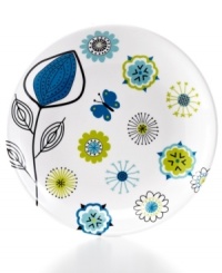 A fresh, floral design with a bright, retro color palette, this Carina melamine salad plate set offers a fun and whimsical accent to any casual occasion.