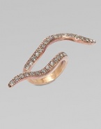 An undulating, snake-like strand of sparkling Swarovski crystals drapes sensuously across your hand in this simple yet striking design.Crystal Bronze rose goldplated Width, about 2¼ Made in Italy