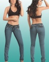 Jean for Women INDRA-WOMEN-JEAN-BUTT LIFT- BLUE JEAN. Body shaper jeans buttocks enhancer skinny embellished