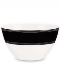 A graphic black-and-white edge makes this kate spade new york soup bowl a chic complement to dinnerware graced with Florence Broadhurt's timeless Japanese Floral print. A graphic black-and-white edge makes this kate spade new york soup bowl a chic complement to dinnerware graced with Florence Broadhurt's timeless Japanese Floral print.