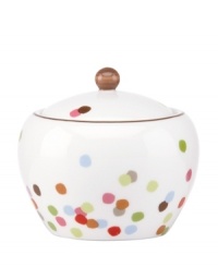 Have more fun at the table with the playful confetti pattern and sublime durability of this Market Street Green sugar bowl by kate spade. Have more fun at the table with the playful confetti pattern and sublime durability of this Market Street Green sugar bowl by kate spade.