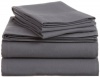 Pinzon Signature 190-Gram Cotton Velvet Flannel Queen Sheet Set, Graphite