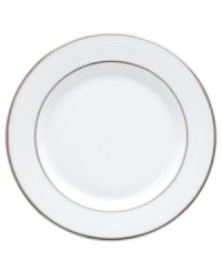 Modern yet timeless, this fine china dinnerware is sure to satisfy the style-hungry host. Simply dressed in cream and white stripes and finished with a polished platinum trim, Opal Innocence Stripe creates an ultra-chic setting to enjoy celebratory meals. Modern yet timeless, this fine china dinnerware is sure to satisfy the style-hungry host. Simply dressed in cream and white stripes and finished with a polished platinum trim, Opal Innocence Stripe creates an ultra-chic setting to enjoy celebratory meals.