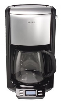 KRUPS FME414 Programmable 12-Cup Coffee Maker with Glass Carafe and LED Control panel, Black and Stainless Steel KRUPS FME414 Programmable 12-Cup Coffee Maker with Glass Carafe and LED Control panel, Black and Stainless Steel