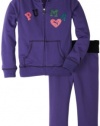 Puma - Kids Girls 2-6X Lit Multi Glitter Shirt Set, Simply Purple, 6