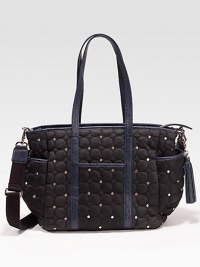 Rebecca Minkoff created a signature bag for the stroller set, featuring a detachable shoulder strap, matching changing pad and plenty of inside and outside pockets to tote all of baby's necessities.Double top handles, 8 dropDetachable Rebecca Minkoff created a signature bag for the stroller set, featuring a detachable shoulder strap, matching changing pad and plenty of inside and outside pockets to tote all of baby's necessities.Double top handles, 8 dropDetachable