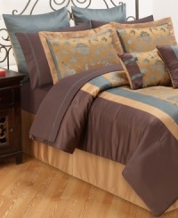 On the vine. Pretty flowers and vines trail along this expansive Marlena comforter set, embellished with pleated details for a truly elegant presentation. Comes complete with all the elements you need for a new look. On the vine. Pretty flowers and vines trail along this expansive Marlena comforter set, embellished with pleated details for a truly elegant presentation. Comes complete with all the elements you need for a new look.