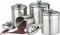 Tramontina 80204/522 Gourmet 18/10 Stainless Steel 8-Piece Canister and Scoops Set with Glass Lids Tramontina 80204/522 Gourmet 18/10 Stainless Steel 8-Piece Canister and Scoops Set with Glass Lids