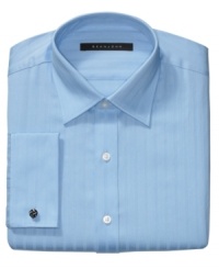 A smart, sophisticated complement to your tailored wardrobe, this tonally striped Sean John dress shirt makes a great choice any day of the week. A smart, sophisticated complement to your tailored wardrobe, this tonally striped Sean John dress shirt makes a great choice any day of the week.