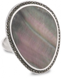 Judith Jack Kauai Sterling Silver, Marcasite and Black Mother of Pearl Ring, Size 7 Judith Jack Kauai Sterling Silver, Marcasite and Black Mother of Pearl Ring, Size 7
