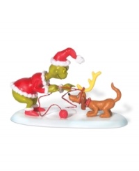 Loyal and true, Max resigns himself to the evildoings of his once-heartless master, the Grinch, in this porcelain figurine from Department 56. Loyal and true, Max resigns himself to the evildoings of his once-heartless master, the Grinch, in this porcelain figurine from Department 56.