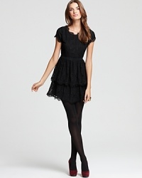 This Joie party dress features a double layered skirt for volume and movement. The darling details continue to the back of the dress with a cutout keyhole detail. This Joie party dress features a double layered skirt for volume and movement. The darling details continue to the back of the dress with a cutout keyhole detail.
