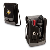 Minnesota Vikings NFL Barossa Wine Tote - Service for Two Black Minnesota Vikings NFL Barossa Wine Tote - Service for Two Black