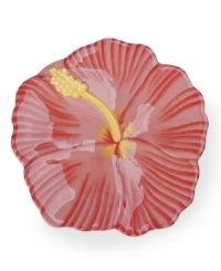 Feel like you're on holiday with the big, tropical blooms of Hibiscus dessert plates by Clay Art. A fanciful flower shape and rosy pink hue makes special treats look extra irresistible. (Clearance) Feel like you're on holiday with the big, tropical blooms of Hibiscus dessert plates by Clay Art. A fanciful flower shape and rosy pink hue makes special treats look extra irresistible. (Clearance)