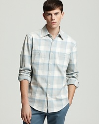 Shades of Grey by Micah Cohen Woven Plaid Sport Shirt - Slim Fit Shades of Grey by Micah Cohen Woven Plaid Sport Shirt - Slim Fit