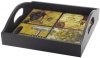 Certified International Vintage Wine 4-Tile Wood Tray with Handles, Square, 12-3/4-Inch