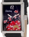 Stuhrling Original Women's 306.1215B61 Vogue Audrey Botanica Swiss Quartz Black Leather Strap Watch