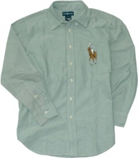 Polo Ralph Lauren Boy's Blake Big Pony Oxford (Medium (10-12), Slate Green) Polo Ralph Lauren Boy's Blake Big Pony Oxford (Medium (10-12), Slate Green)