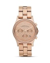 In this season's must-have metal, MARC BY MARC JACOBS' rose-gold plated chronograph is a covet-worthy upgrade. And with a touch of glitz, this piece is perfect for round-the-clock wear.