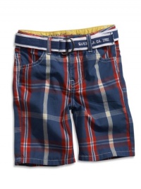 GUESS Kids Boys Belted Plaid Walk Short (12 - 24M), PLAID (12M) GUESS Kids Boys Belted Plaid Walk Short (12 - 24M), PLAID (12M)