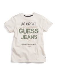 GUESS Kids Boys Short-Sleeve Crewneck Tee with Scribble , OFF WHITE (12/14) GUESS Kids Boys Short-Sleeve Crewneck Tee with Scribble , OFF WHITE (12/14)