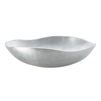 Donna Karan teams up with Lenox to fashion the city-chic Dimension oval salad bowl with a curvacious rim and brushed metal finish for a sophisticated look.