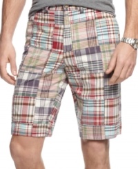 Tired of preppy plaid? This patchwork patterned short from Tommy Hilfiger adds some energy to your spring and summer look. Tired of preppy plaid? This patchwork patterned short from Tommy Hilfiger adds some energy to your spring and summer look.