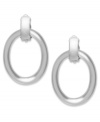 Channel the spirit of the 80s in chic, door knocker style. Lauren Ralph Lauren earrings feature an oval hoop and clip-on backing for non-pierced ears. Crafted in silver tone mixed metal. Approximate drop: 1-1/4 inches. Approximate diameter: 1-1/8 inches.