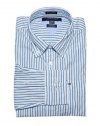 Tommy Hilfiger Men Custom fit Striped Long Sleeve Logo Shirt