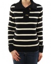 Lauren Jeans Co By Ralph Lauren Women's Pullover Stripped Knit Sweater Black