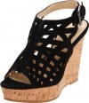 Calvin Klein Women's Hilda Wedge Sandal, Black, 8 M US