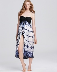 Make a bohemian beachwear statement with this dip-dyed coverup from Robin Piccone. In silk with gathered detailing, it's made for easy-breezy style. Make a bohemian beachwear statement with this dip-dyed coverup from Robin Piccone. In silk with gathered detailing, it's made for easy-breezy style.