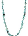 Lucky Brand Silver-Tone Turquoise-Color Flower Strand Necklace