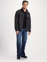 An instant favorite that never goes out of style, cut from premium denim with a straight leg and light fading for a lived-in look. Five-pocket style Signature stitching on back pockets Inseam, about 34 Cotton Machine wash Made in USA An instant favorite that never goes out of style, cut from premium denim with a straight leg and light fading for a lived-in look. Five-pocket style Signature stitching on back pockets Inseam, about 34 Cotton Machine wash Made in USA
