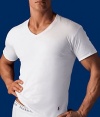 Polo Ralph Lauren Men Classic Fit V-neck 3-pack T-shirt (L, Navy/light blue/white.)