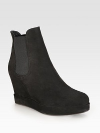 A strong platform heightens this suede go-to, with side elastic panels for superior comfort and fit. Suede-covered platform, 1 (25mm)Suede upper with elastic panelsPull-on styleLeather lining and solePadded insoleImported A strong platform heightens this suede go-to, with side elastic panels for superior comfort and fit. Suede-covered platform, 1 (25mm)Suede upper with elastic panelsPull-on styleLeather lining and solePadded insoleImported
