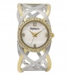 Style&co. Women's Two-Tone Gold & Silver Open Work Bangle Bracelet Watch SC1218