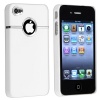 DELUXE WHITE CASE COVER W/CHROME FOR iPhone - 4 4G NEW