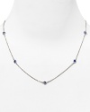 The occasion calls for something special, so slip on this simply styled Crislu sapphire stone necklace, crafted of sterling silver with a pure platinum finish.