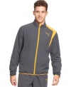 Pull of a solid performance with this stylish and comfortable track jacket from Puma.