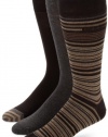 Calvin Klein Men's 3 Pack Stripe Crew Socks