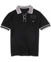 Rock the cool contrast. Sean John takes a classic polo and gives it instant swagger with contrast details.